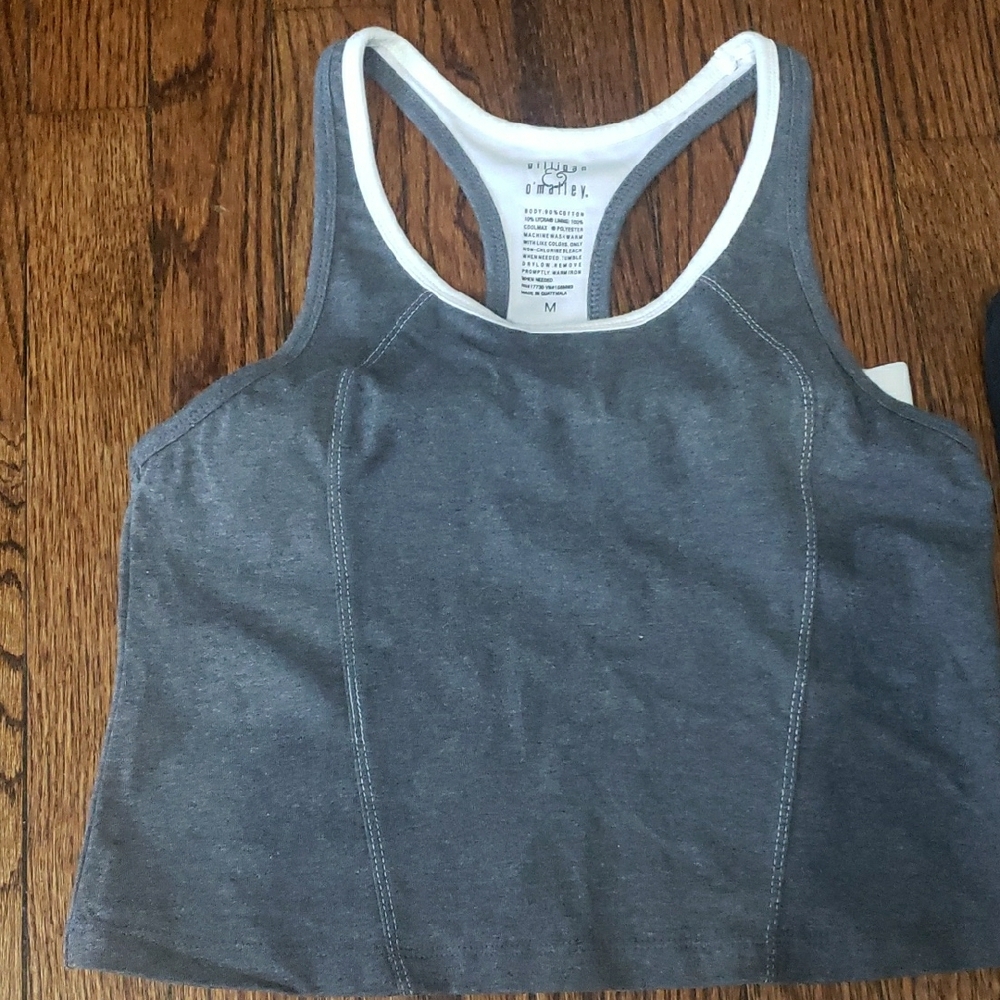 Gray and Black Racerback Sports Bras With Short - Picture 3 of 12